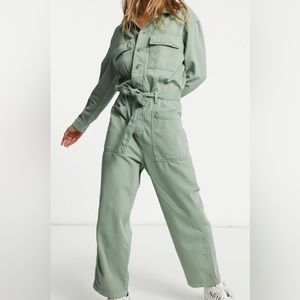 Levi’s, green utility jumpsuit, XS